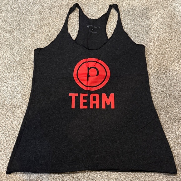 Pure Barre Black Tank Top with Red Logo - Picture 1 of 4
